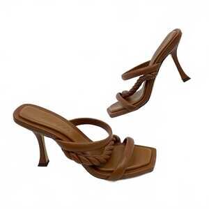 Jimmy Choo Brown Leather Diosa Heel | Size 37.5EU